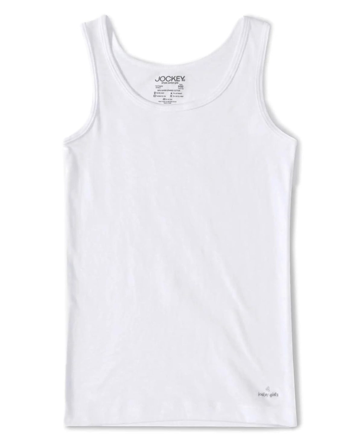 Jockey Girl's SG02 Super Combed Cotton Rib Regular Fit Solid Tank Top