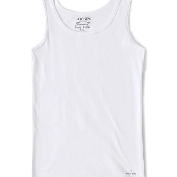 Jockey Girl's SG02 Super Combed Cotton Rib Regular Fit Solid Tank Top