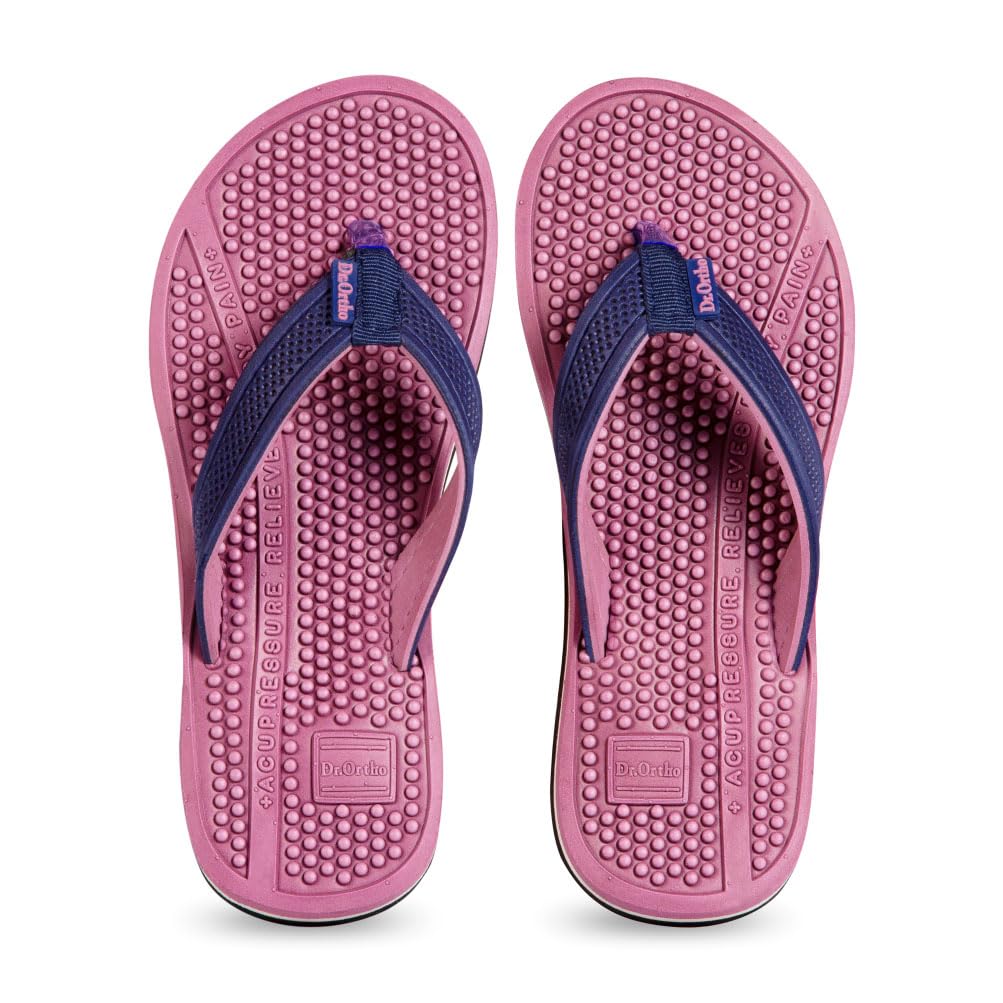 Dr.Ortho Ladies Acupressure Slippers | Flip-Flops | Women's & Girl's Slippers | Comfortable & Lightweight | Soft Foot Massager | All Day Wear