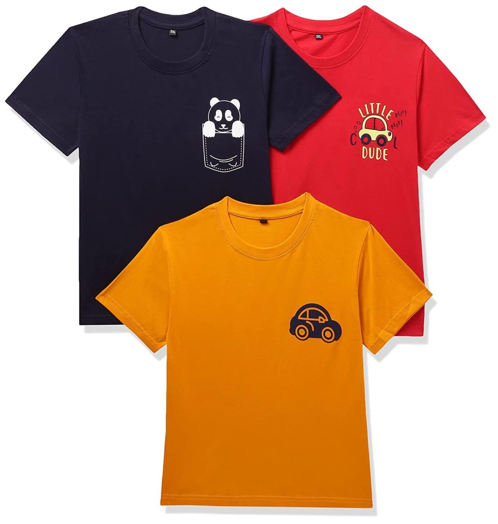 T2F Boy's Solid Regular Fit T-Shirt