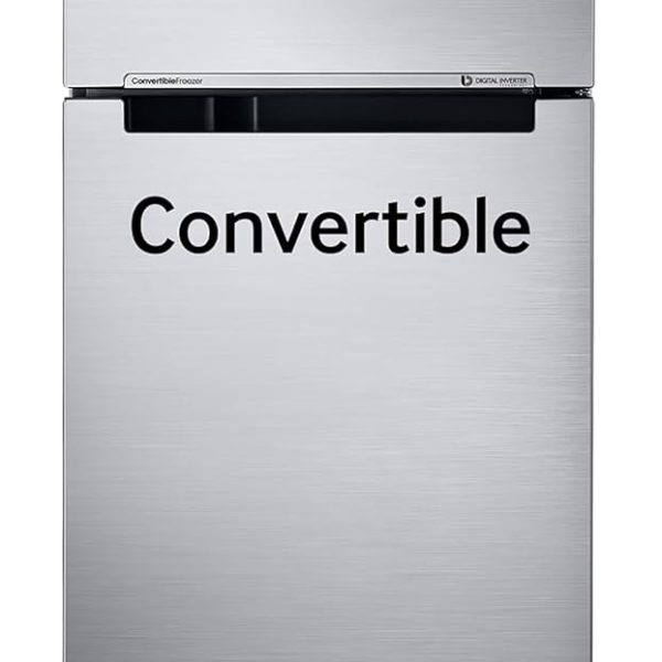 Samsung 236 L, 3 Star, Convertible, Digital Inverter with Display Frost Free Double Door Refrigerator (RT28C3733S8/HL, Silver, Elegant Inox)