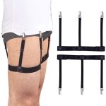 ILLUVA Shirt Stays, Shirt Garters Holders Keepers Belt for Man, Shirt Suspenders Tuckers with Non-Slip Heavy Duty Clips (O Shape), O-shape, One Size