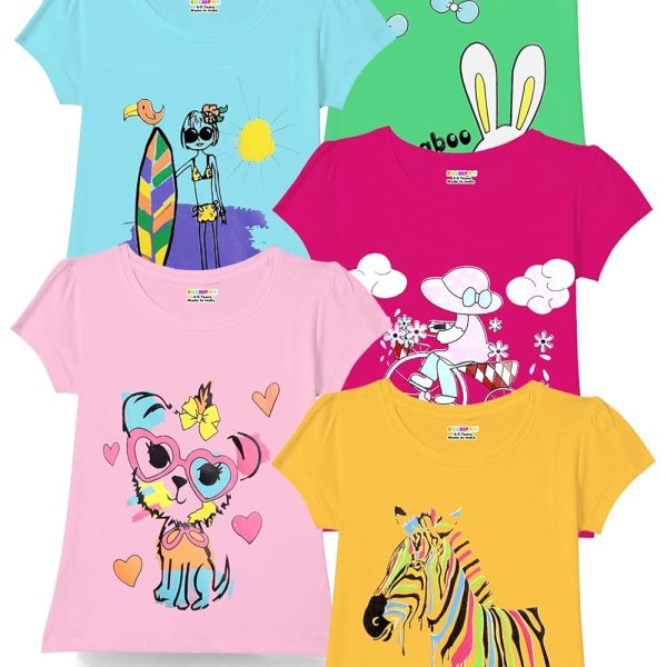 Kuchipoo Girls Regular Fit Cotton T-Shirt