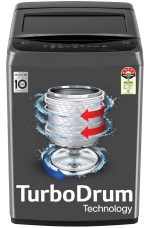 LG 7 Kg 5 Star Smart Inverter Technology Fully Automatic Top Load Washing Machine (T70VBMB1Z, Auto Prewash, Turbodrum, Stainless Steel drum, LED Display, Smart Diagnosis Middle Black)