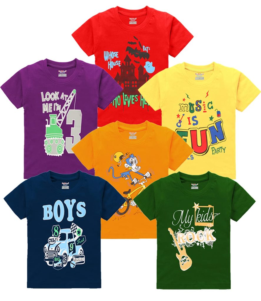 kiddeo Kids Boys T-Shirts (Pack of 6)