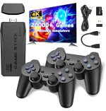 RUG Wireless Console Retro Video Game for TV- 4K Ultra HD |Video Game | Gaming Console| Retro Game Stick |Built-in 21000 +TV Game with Games & 64Gb,Retro Game Console, Plug & Play Video TV Game 4K Ultra Games| 9 Emulators|Dual-Player Setup|2.4G Wireless Game Stick for all age Group easy to use roller BLACK.