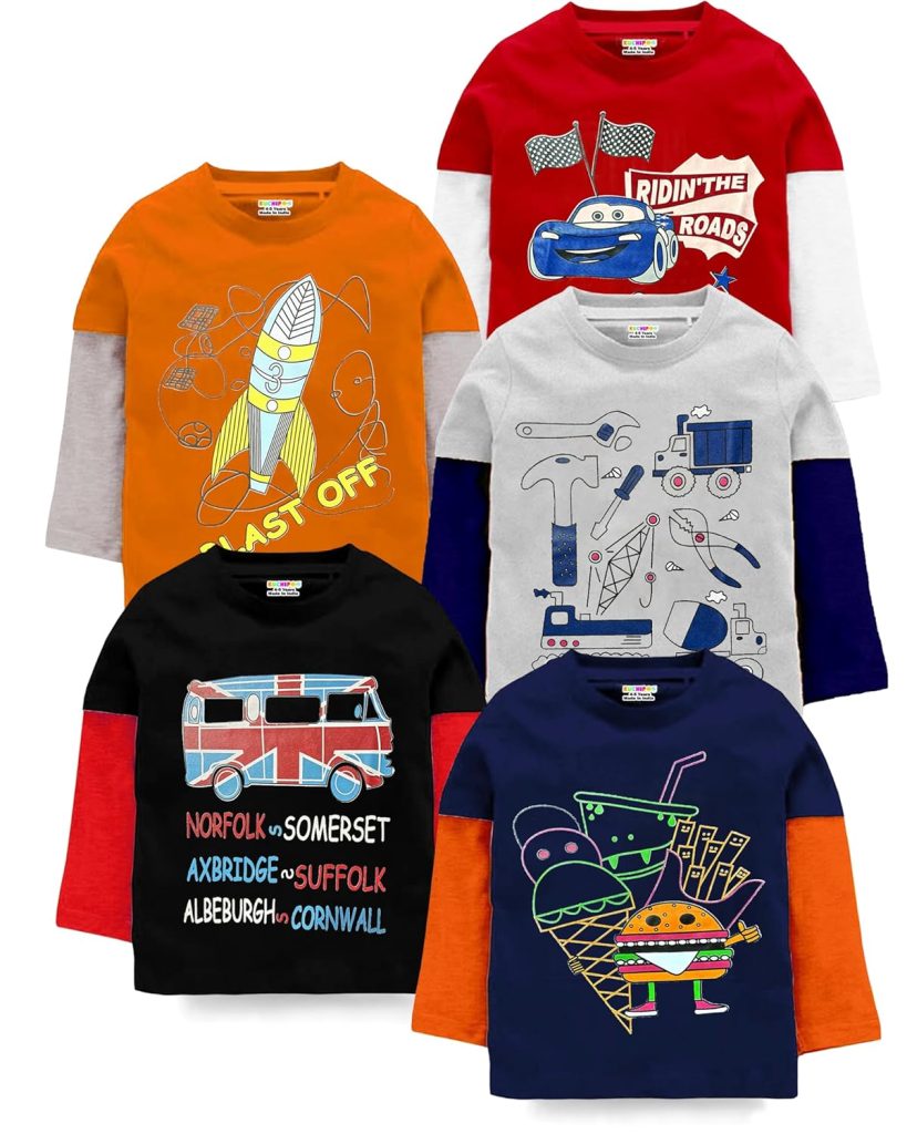 Kuchipoo Boys Full Sleeves Regular Fit Cotton T-Shirt