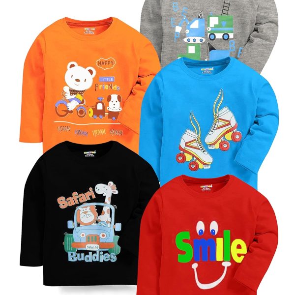Kuchipoo Boys Full Sleeves Regular Fit Cotton T-Shirt