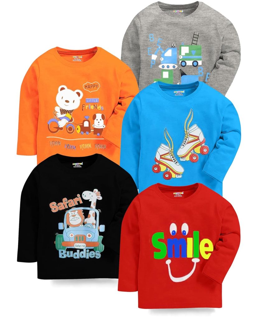 Kuchipoo Boys Full Sleeves Regular Fit Cotton T-Shirt