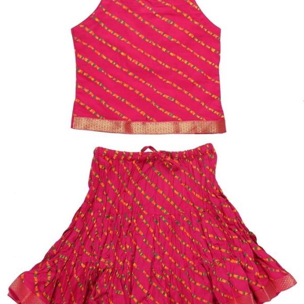 Jaipur Kala Kendra Baby Girl's Cotton Readymade Lehenga Choli (KID236_Pink_Pink_12-18 Months)