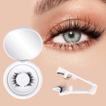 CESITRA 1Pair Magnetic Eyelashes Natural Look Reusable Cat Eye Magnetic Lashes with Applicator Magnetic Eyelashes Kit without Eyeliner Wispy Clear Band False Eyelashes No Glue Needed