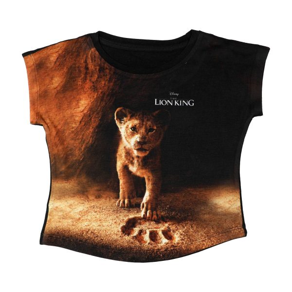 Lion King by Wear Your Mind Girl's Plain Regular fit T-Shirt (DLKGT0015.2_Brown 9-10 Years)