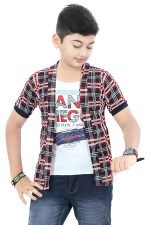 SDS Fashion Boy's T-shirt with Jacket (TSHSSANDIEGO_Multicoloured_11-12 Years)