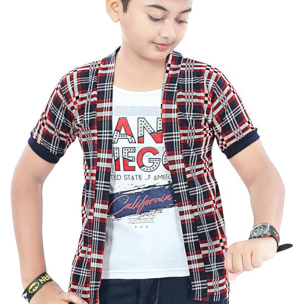 SDS Fashion Boy's T-shirt with Jacket (TSHSSANDIEGO_Multicoloured_11-12 Years)