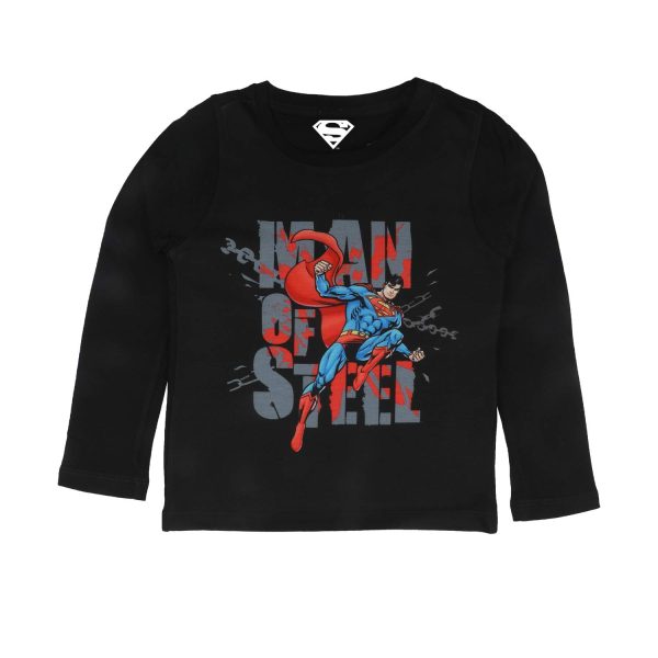Superman by Wear Your Mind Boy's Plain Regular fit Long Sleeve Top (WB.SM.BTF012.2_Navy Blue 7-8Y)