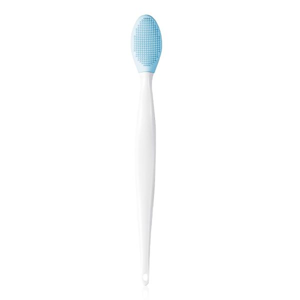 Gleva Silicone Skincare Lip/Nose Exfoliator Deep Cleaning Blackhead Remover Facial Cleansing & Face Scrubber Brush, Double-sided Soft Lip Brush for Smoother and Fuller Lip Appearance Pack of 1 (Blue)