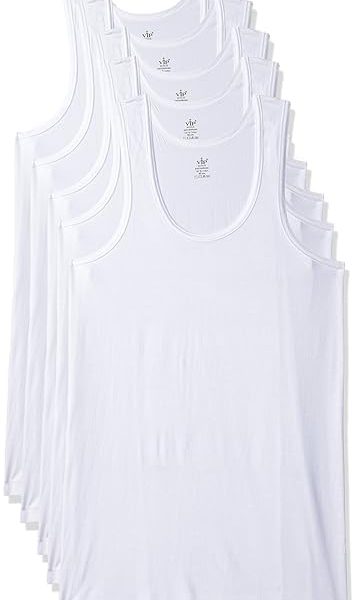 VIP Men's Plain Regular Fit Vest-Pack of 5 (Supreme Rn Po5_White_85 Cm)