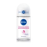 NIVEA Natural Glow Smooth Skin Deodorant Roll On for Women with Vitamin C, Vitamin E, Avocado oil and Licorice Extract | 72 H Even Toned, Smooth & Beautiful Underarms | 0% Alcohol |50 ml