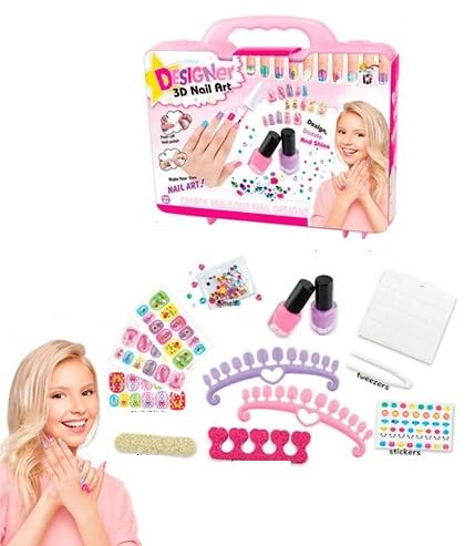 Bestie toys Nail Art Kit for Girls Ages 7 8 9 10 11 12, Nail Art Studio for Girls, Nail Art Kit Toys with Nail Art Pens, Glitter, Nail Stickers, Birthday Christmas Day Gifts for Kids Age 8-12