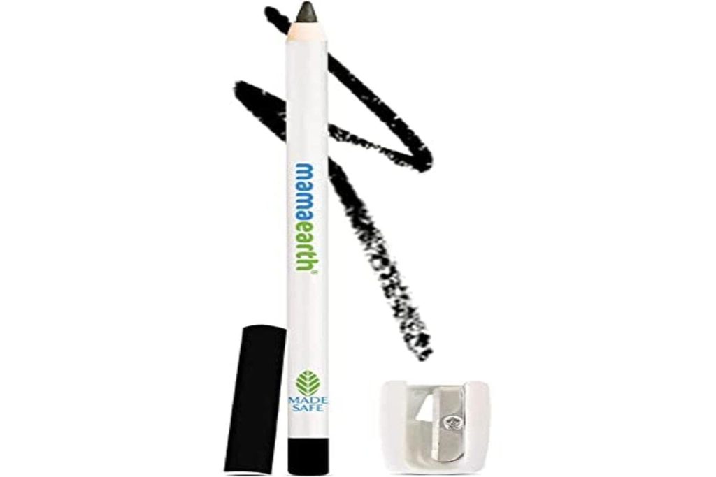 Mamaearth Long Stay Kohl Pencil, Kajal Black Waterproof, With Castor Oil & Chamomile For 11 Hour Smudge Free Stay With Sharpener, Charcoal Black, Matte Finish