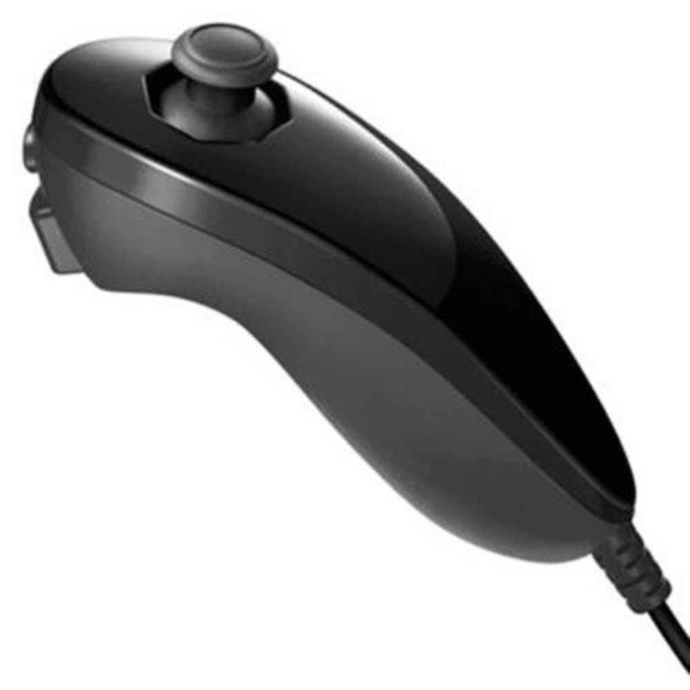 GAMENOPHOBIA Wii Nunchuck Controller – Compatible with Nintendo Wii & Wii U Console | Ergonomic Design | Black Color