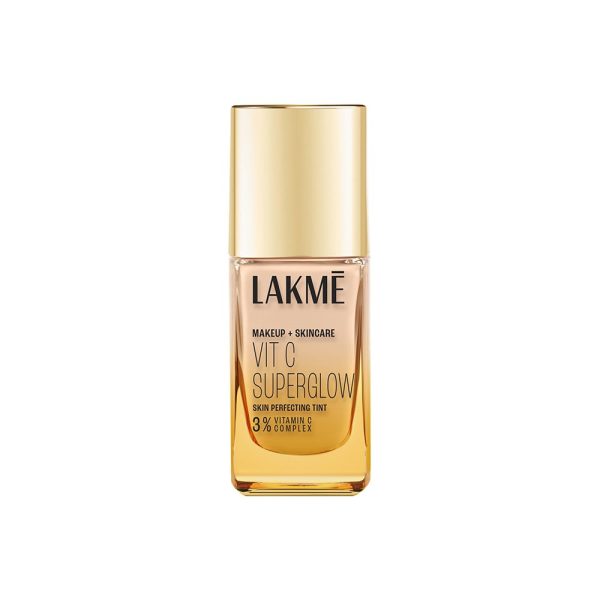 LAKMÉ Natural Makeup For All Skin Type+Skincare Vitc Superglow Skin Perfecting Liquid Medium Coverage Tint Cool Ivory C100 25Ml 1 Count