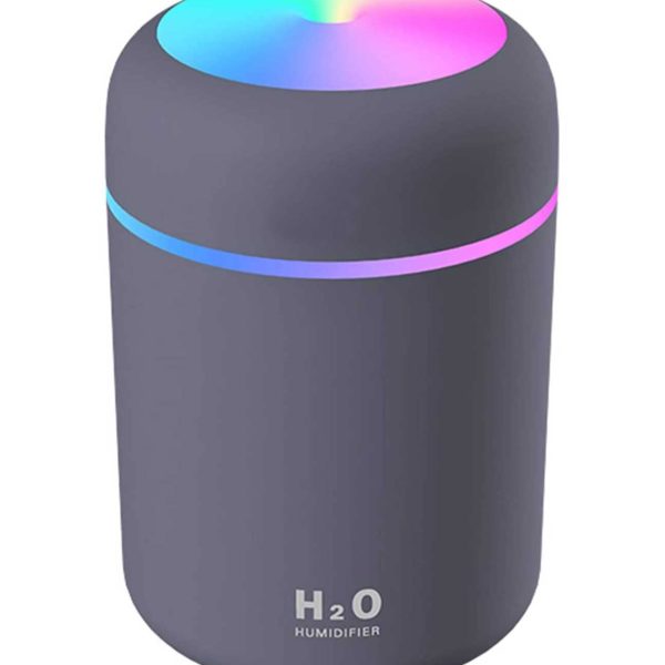 SELLER ZONE Humidifiers With Colorful Light For Room, Bedroom, Office, Car (Gray), 300 Ml