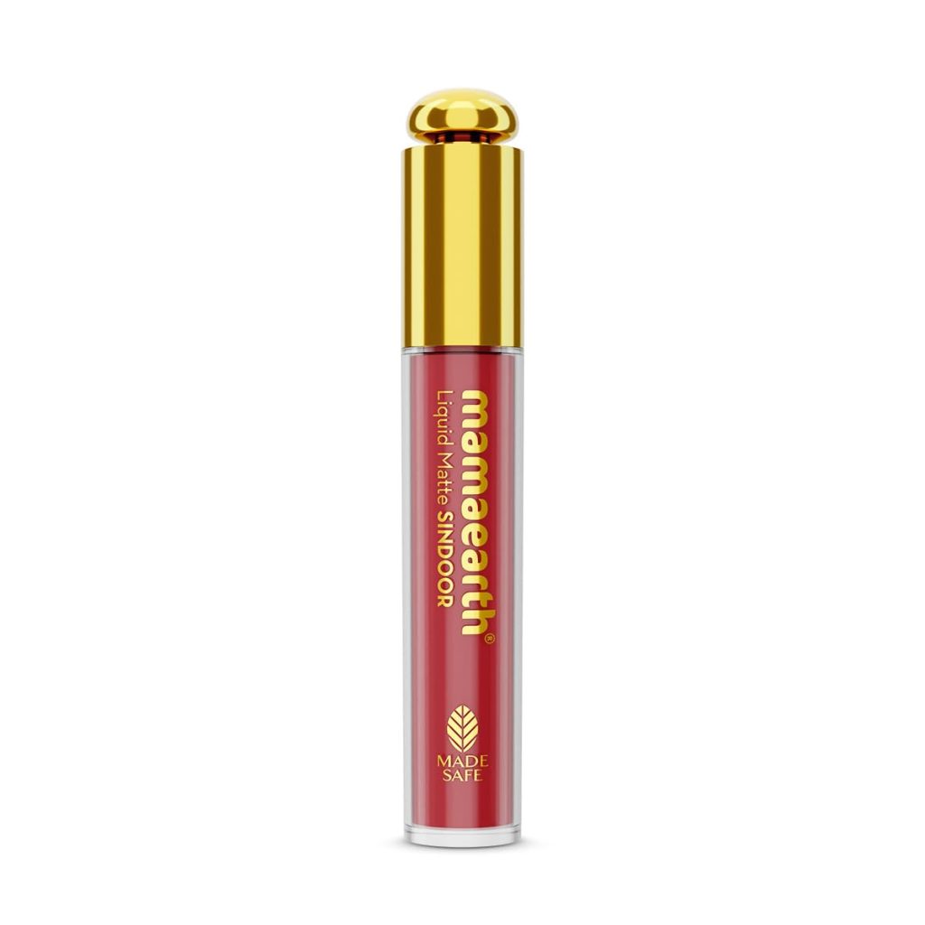 Mamaearth Liquid Matte Sindoor with Almond Extract & Vitamin E - 2.8 ml | 02 - Maroon | India’s First Made Safe Certified Sindoor | Mercury & Lead Free | Long-lasting & Smudge-proof