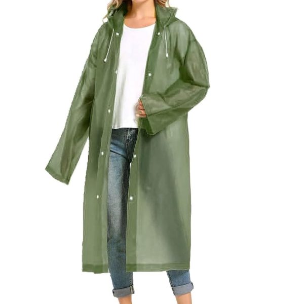 INFISPACE Women's Polyester Long RainCoat Pocho Barsaati with Adjustable Cap and Cover