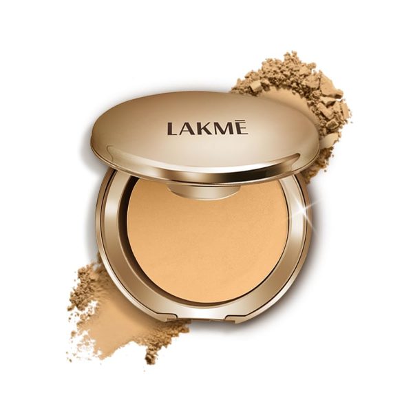 LAKMÉ 9 To 5 Primer With Matte Powder Medium Coverage All Skin Foundation Compact, Silky Golden, 9G