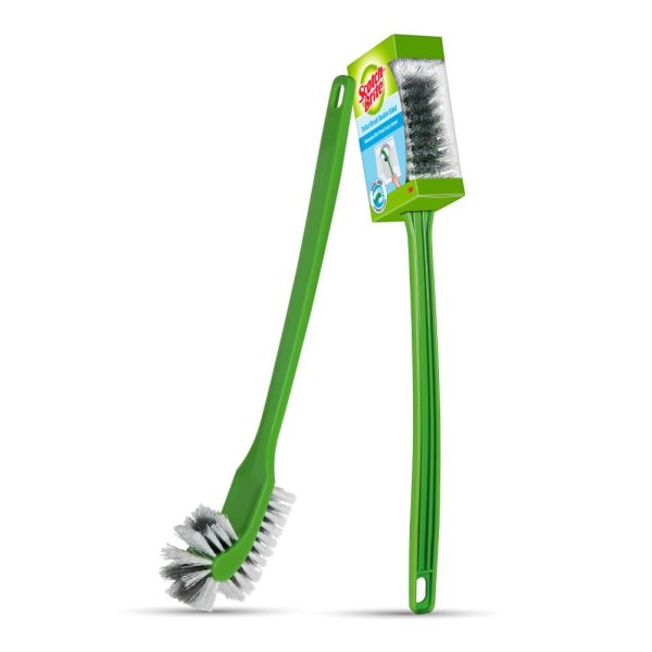Scotch-Brite Double Sided Durable Plastic Toilet Brush with Nylon Bristles (Green, Pack Of 1)