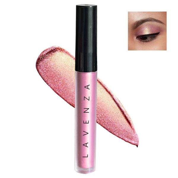 Lavenza Liquid Eyeshadow Dual Shade (Pink & Metallic Gold) in One Swipe| Clean, Silicone & Talc Free| Mess-Free, Long-Lasting, Smudge-Proof, Pro-Like Finish in Seconds| Safe for Sensitive Skin|3.5 ml