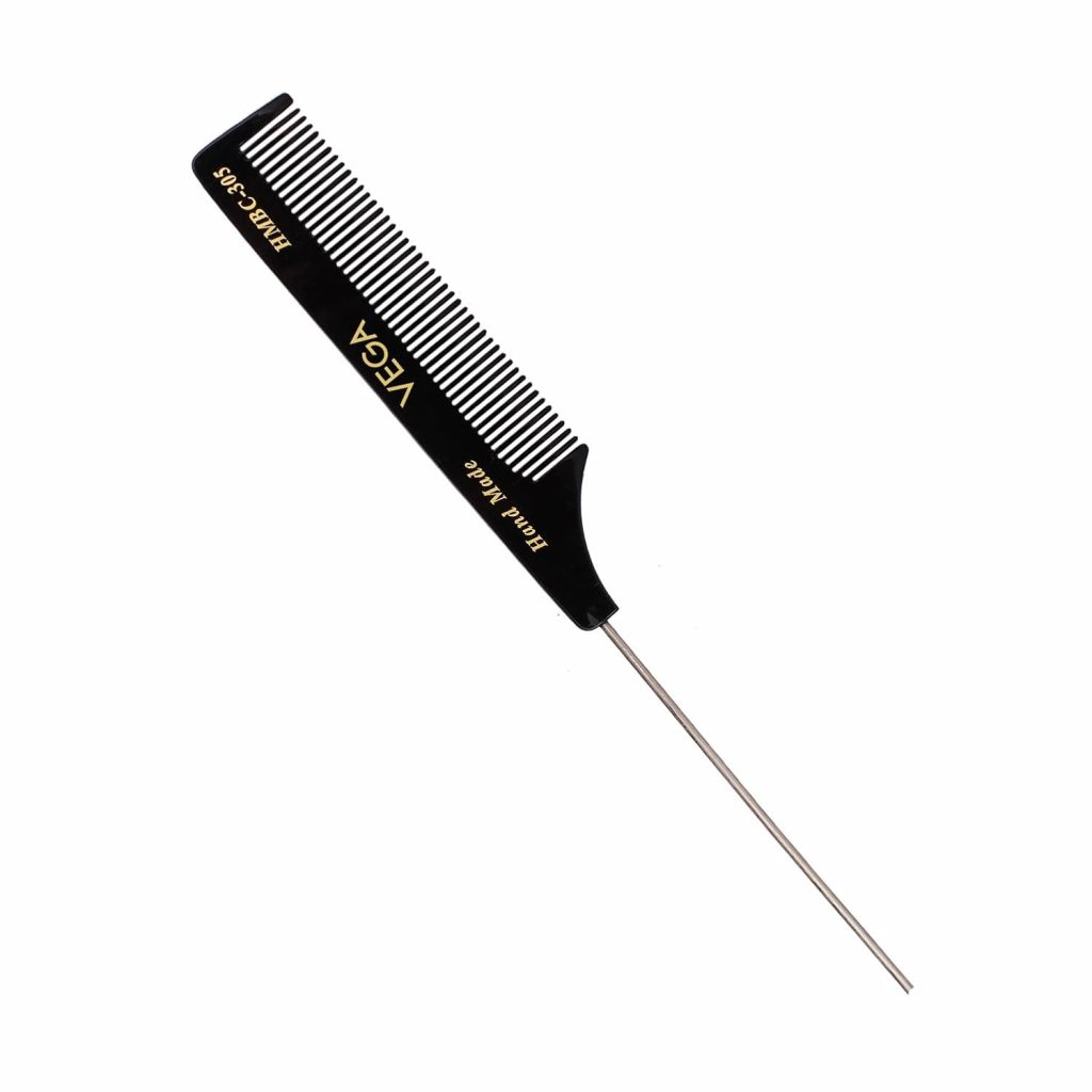 Vega Tail Hair Comb(India's No.1* Hair Comb Brand) with Steel Pin For Women, (HMBC-305)