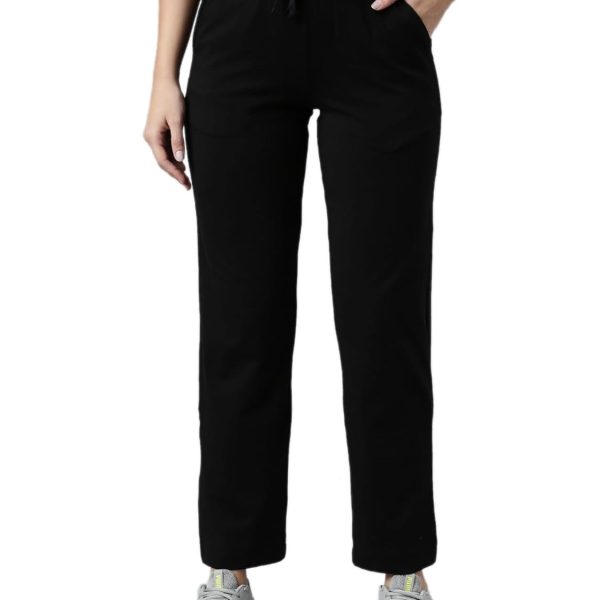 GO COLORS Women's' Solid Mid Rise Regular Fit Track Pant