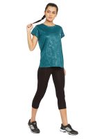 Clovia Women's Polyester Regular Fit Activewear Short Sleeve Sports T-Shirt