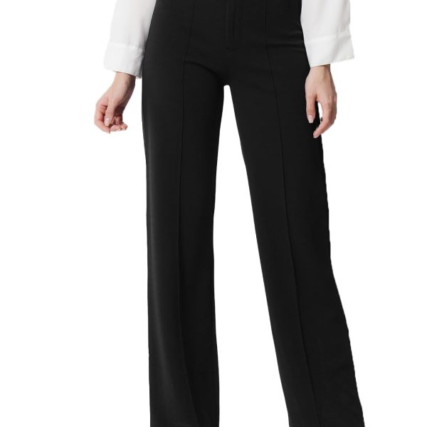 KOTTY Women Straight Fit Polyester Blend Solid Trousers