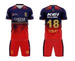 Sports Cricket RCB Team Official New Jersey Virat 18 2024/25 with Logo Blue Shorts for (Kids,Boys,Men)
