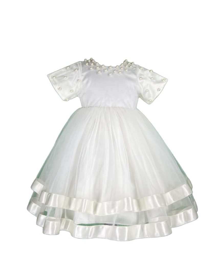 Fairy Dolls Baby Girls Baptism Dress with Lace Work