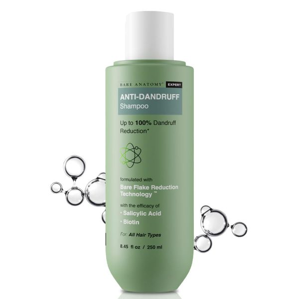 Bare Anatomy Anti Dandruff Shampoo | Reduces Up to 100% Dandruff and Strengthens Hair | Derma Approved Shampoo with Salicylic Acid & Biotin | Helps Remove Flakes and Itching | Shampoo For All Hair types | For Women And Men | 250ml