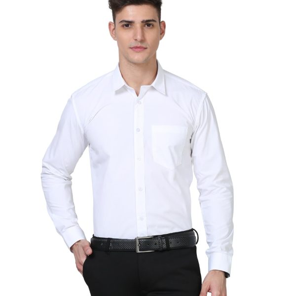 Scott International Shirt for Men, Solid Full Sleeves Shirt, Wrinkle Free Mens Shirts, Cotton Formal Shirts, Regular Fit Stylish Mens Shirt, Plain Formal Shirts for Men
