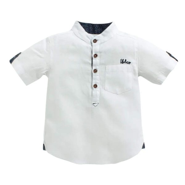 TONYBOY Boy's Plain Regular fit Shirt (2411_White 2-3 Years)