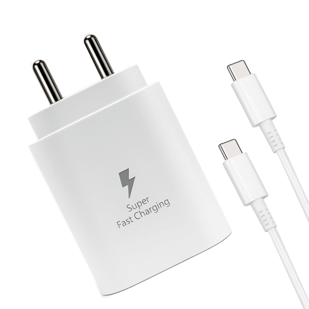 25W Super Fast Charger Adapter & Type C Cable Compatible with Samsung Galaxy S25, S24, S23, S22, S21(Ultra/Fe), M35, M15, M06, M05, M56, A55 5G, A35 5G, A15, F15, F14(Z/S/A/M/F Series)