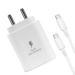 25W Super Fast Charger Adapter & Type C Cable Compatible with Samsung Galaxy S25, S24, S23, S22, S21(Ultra/Fe), M35, M15, M06, M05, M56, A55 5G, A35 5G, A15, F15, F14(Z/S/A/M/F Series)