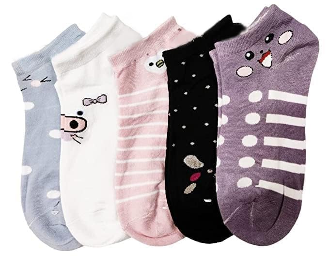 SHOPCASH Women's Ankle Socks for Casual & Sports Multicolor Odour Free Fancy Multi design Socks Pack