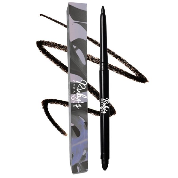 RUBY's ORGANICS Kohl Eyeliner- Black, Kajal with In-Built Smudger for Smokey-Eye, Extra Smooth & Blendable, Long-Wearing Matte Finish, Organic Eye Makeup, Cruelty-Free & Vegan, 0.35 Gm,Pencil