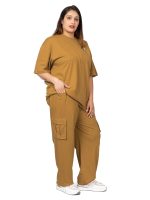 Kepa Plus Size Summer Co Ord Set for Women | Top and Lower Set with Stretchable Waistband | Stylish Airport Outfit for Women | Western Track Suit Co-Ord Set for Casual Wear
