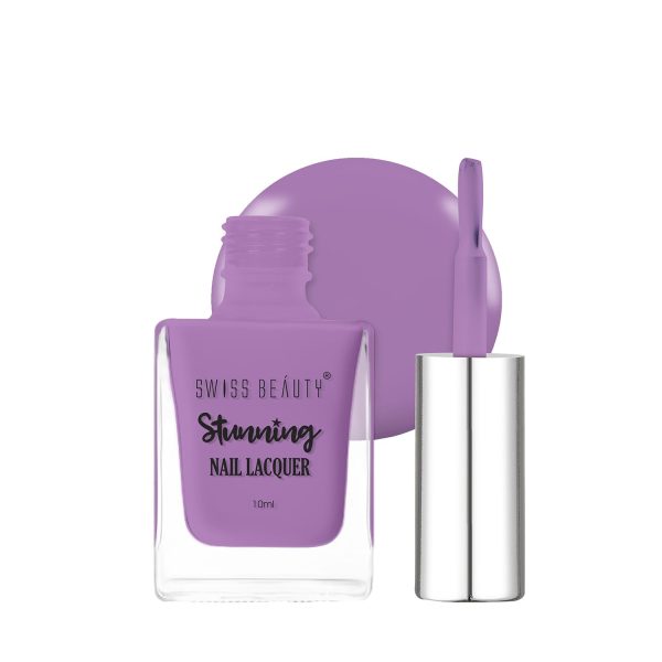 Swiss Beauty Glossy Finish Stunning Nail Lacquer | Chip Resistant, Quick drying nail paint | Highly Pigmented with high shine Nail polish | Shade - Grapa Fit, 10 Ml