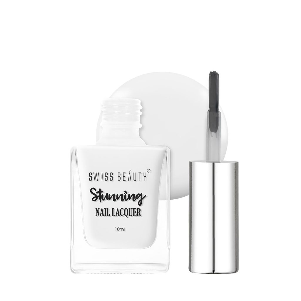 Swiss Beauty Stunning Nail Lacquer Matte Finish | Chip Resistant, Quick drying nail paint | Highly Pigmented with high shine Nail polish | Shade - Clear as Day, 10 ml
