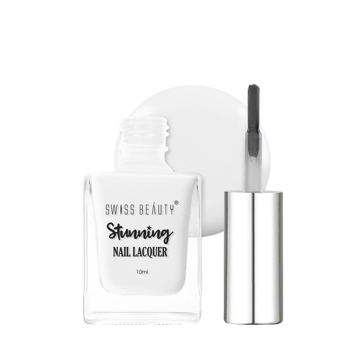 Swiss Beauty Stunning Nail Lacquer Matte Finish | Chip Resistant, Quick drying nail paint | Highly Pigmented with high shine Nail polish | Shade - Clear as Day, 10 ml