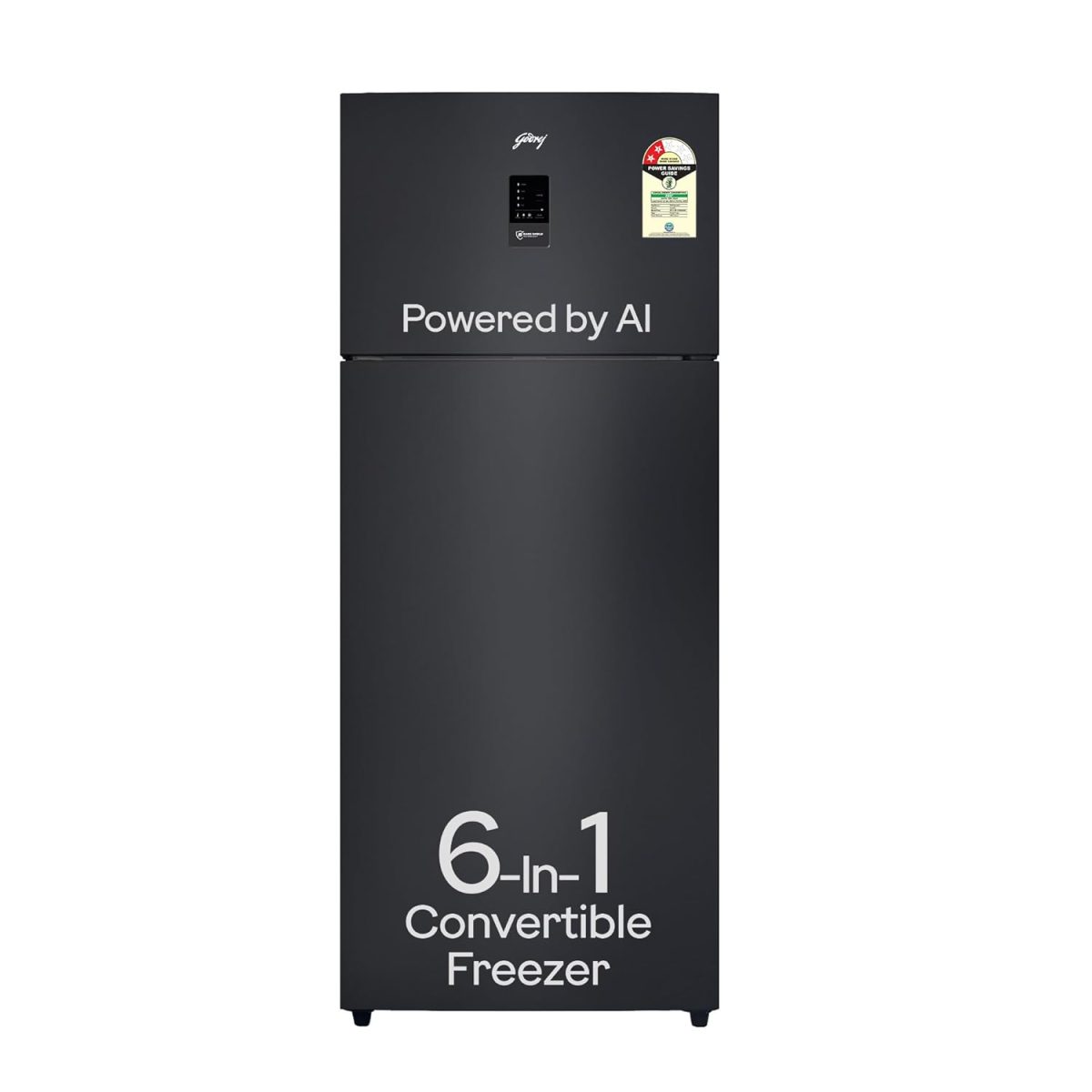 Godrej 436 L 2 Star With AI Tech, 95%+ Food Surface Disinfection With Nano Shield Technology Inverter Frost Free Double Door Regalis Refrigerator (RF EON 438B RCI MT BK, Matt Black)